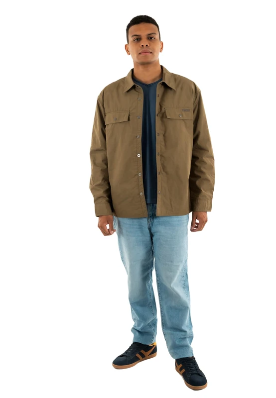 Calvin Klein Jeans Men's LS CTTN FLLD RLXD SH LV04RC401G Jackets, Yellow (Capers), XXL