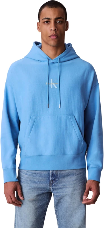 Calvin Klein Jeans Men's PRMM TRRY MCR MNLG H LV04RC281G Sweatshirts, Green (Blue Steam), L