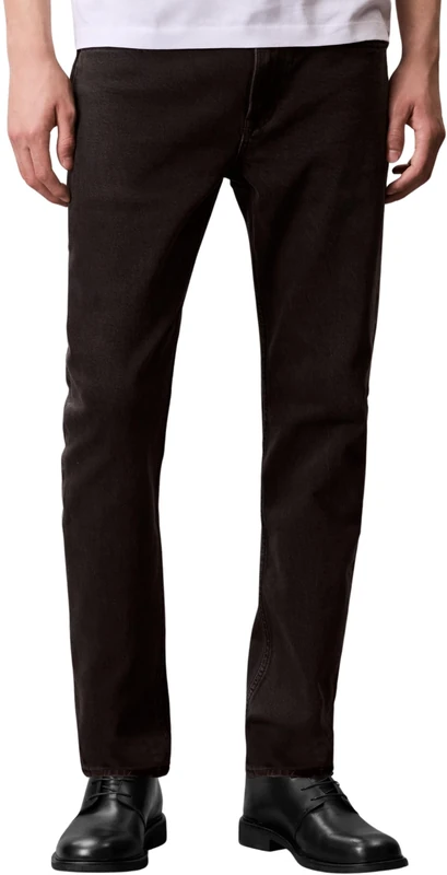 Calvin Klein Men’s Black Oil Slick Slim Tapered Fit Jeans, Black (Ck Essential Black), 34W/29L