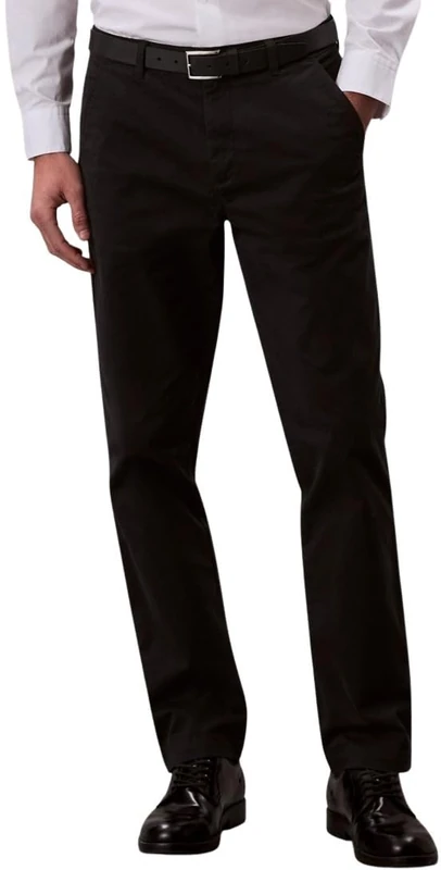 Calvin Klein Men’s Signature Slim Fit Cotton Chinos, Black (Black), 32W/40L