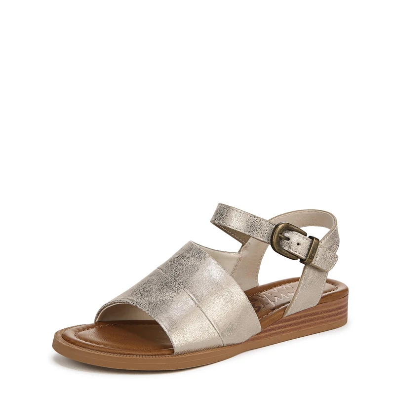Blowfish Malibu Women's Ardice Flat Sandals, Metallic White, Medium Fit, UK 3
