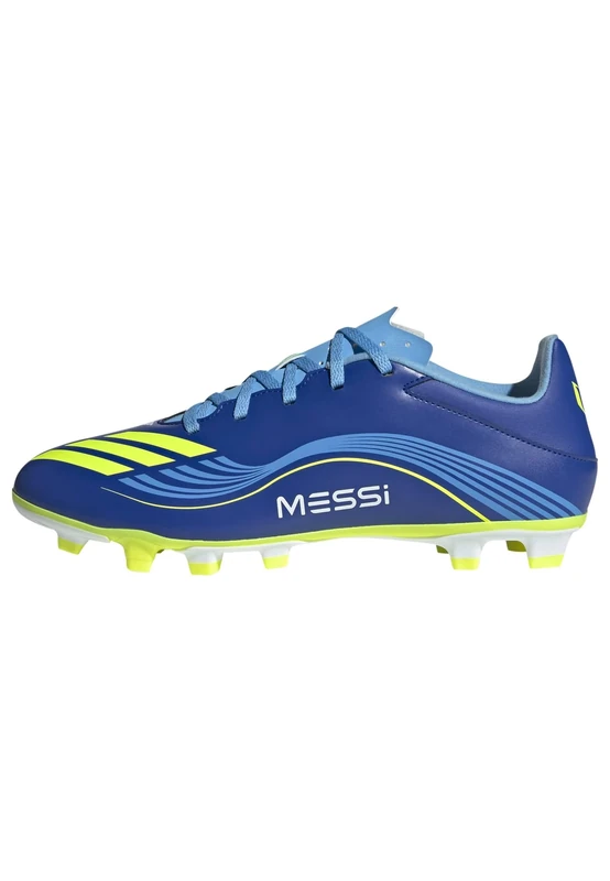 Adidas Unisex Adult F50 Messi Club Firm Ground Multi Ground Shoes, Team Royal Blue/Solar Yellow/Semi Blue Burst, 13.5 Women/12.5 Men