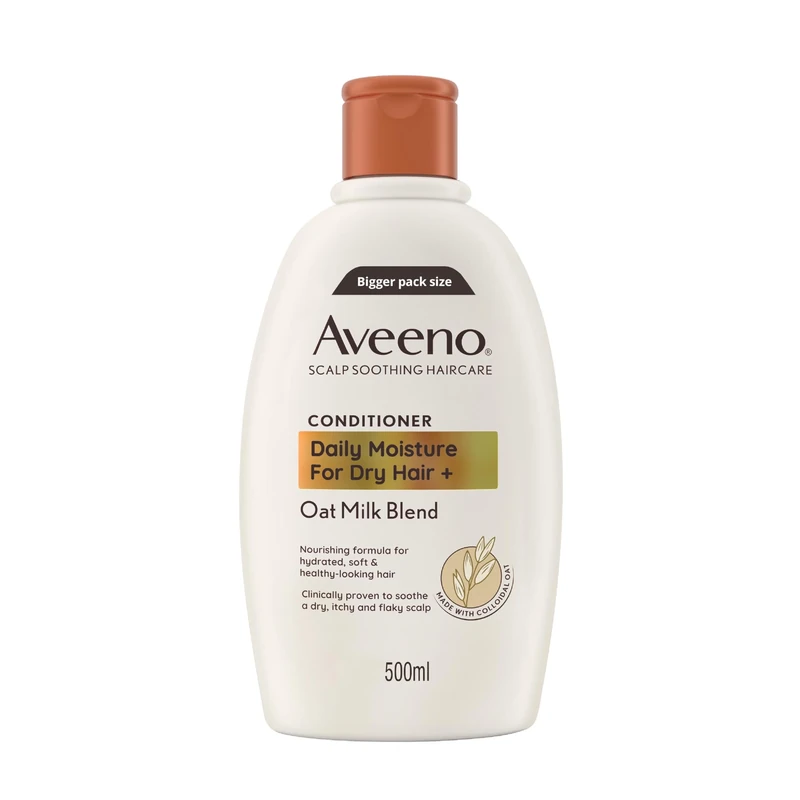 Aveeno Scalp Soothing Haircare Daily Moisture Conditioner, Oat Milk Blend, for Dry Hair, Soothes Dry, Itchy & Flaky Scalp, Clinically Proven, Sulfate Free, 500ml