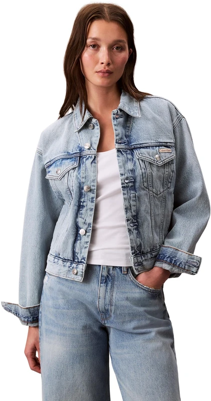 Calvin Klein Jeans Women's 90s TRUCKER LAFAYETTE LV047C791G Jackets, Blue (LAFAYETTE), XS