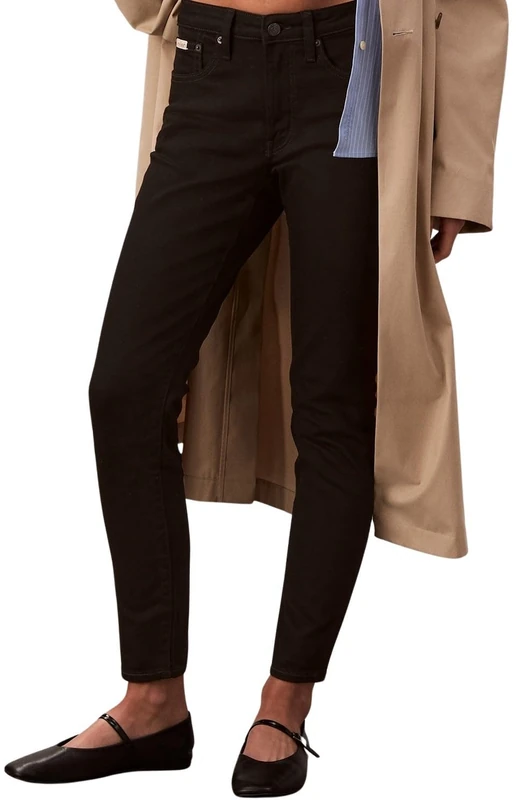 Calvin Klein Women's Mid Rise Skinny Classic Black Jeans, Black (Ck Classic Black), 28W/34L