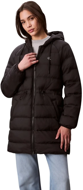Calvin Klein Jeans Women's LGHTWGHT LG MD LNGTH LV047C523G Coats, Black (Black), XXL