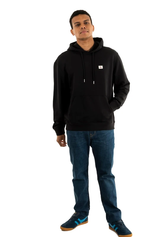 Calvin Klein Jeans Men's 400GSM TERRY BADGE HOODIE LV04RC274G Sweatshirts, Black (Black), XXL