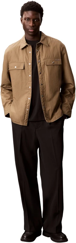 Calvin Klein Jeans Men's LS CTTN FLLD RLXD SH LV04RC401G Jackets, Yellow (Capers), XXS