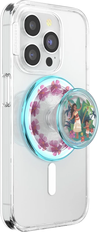 PopSockets Phone Grip for MagSafe, Secure Magnetic Phone Grip & Stand, Hands-Free Kickstand, Wireless Charging Compatible, Moana - Ocean Sisters