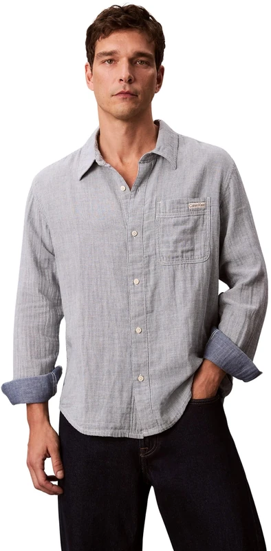 Calvin Klein Jeans Men's Casual Classic LV04RC706G Other Casual Shirts, Blue (Boardwalk Summer), XL