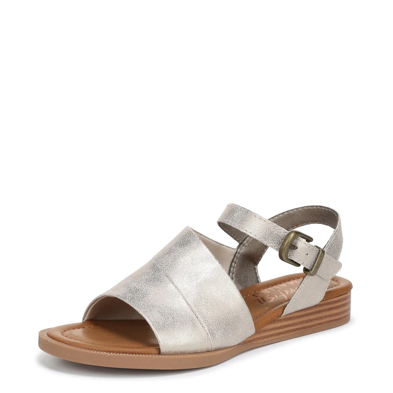 Blowfish Malibu Women's Ardice Flat Sandals, Metallic White, Medium Fit, UK 5