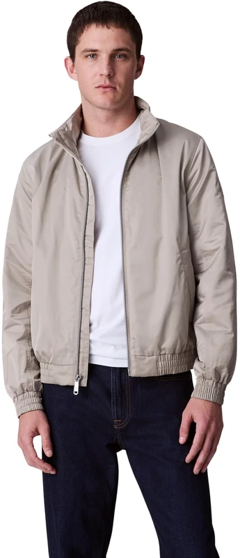 Calvin Klein Men’s Padded Harrington Jacket with Stand Collar, Beige (Vintage Khaki), XL - Image 1