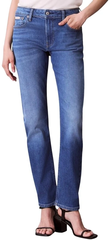 Calvin Klein Women’s Mid Rise Slim Indigo Channel Jeans, Blue (Indigo Channel), 28W