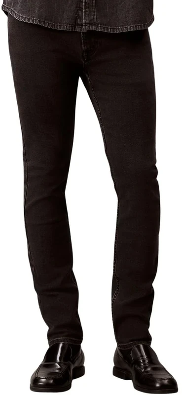 Calvin Klein Men’s Essential Black Skinny Fit Jeans, Black (Ck Essential Black), 30W/34L