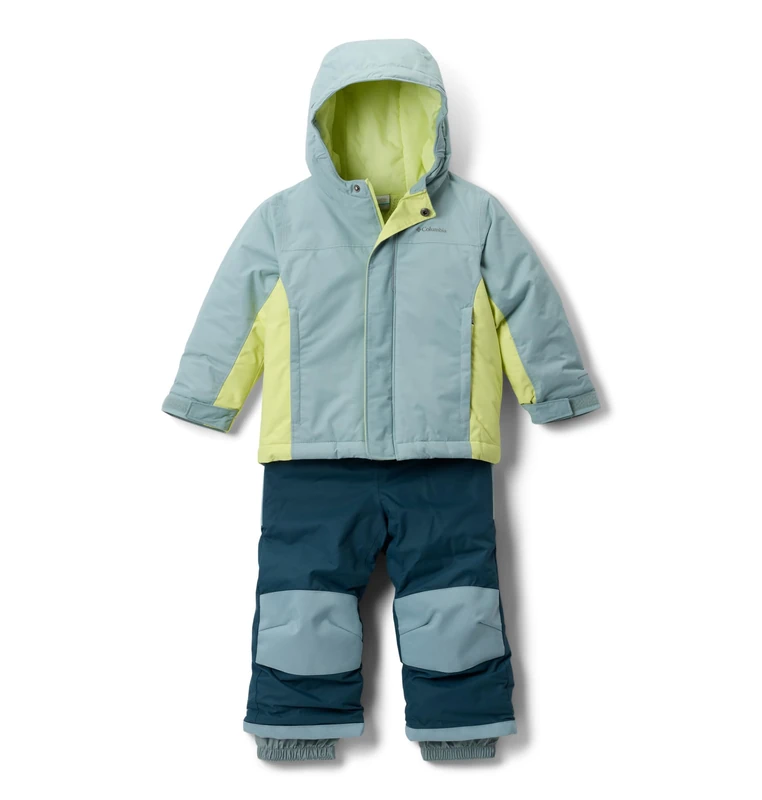 Columbia Youth Toddler Buga 3 Set, Snowsuit Ski Jacket and Pants Set, Crushed Blue/Neon Light/Everblue, 2T