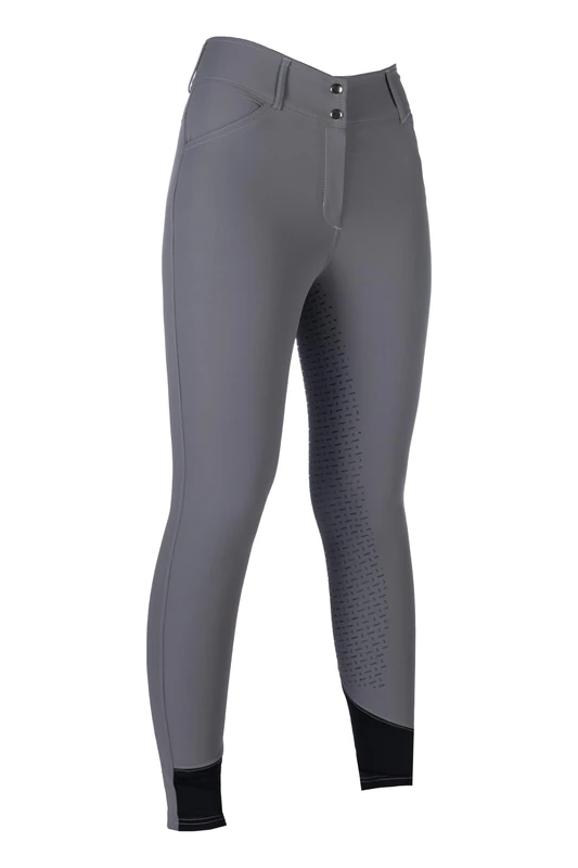 HKM Women's Tampa Silicone Full Seat Riding Breeches, Grey, 32