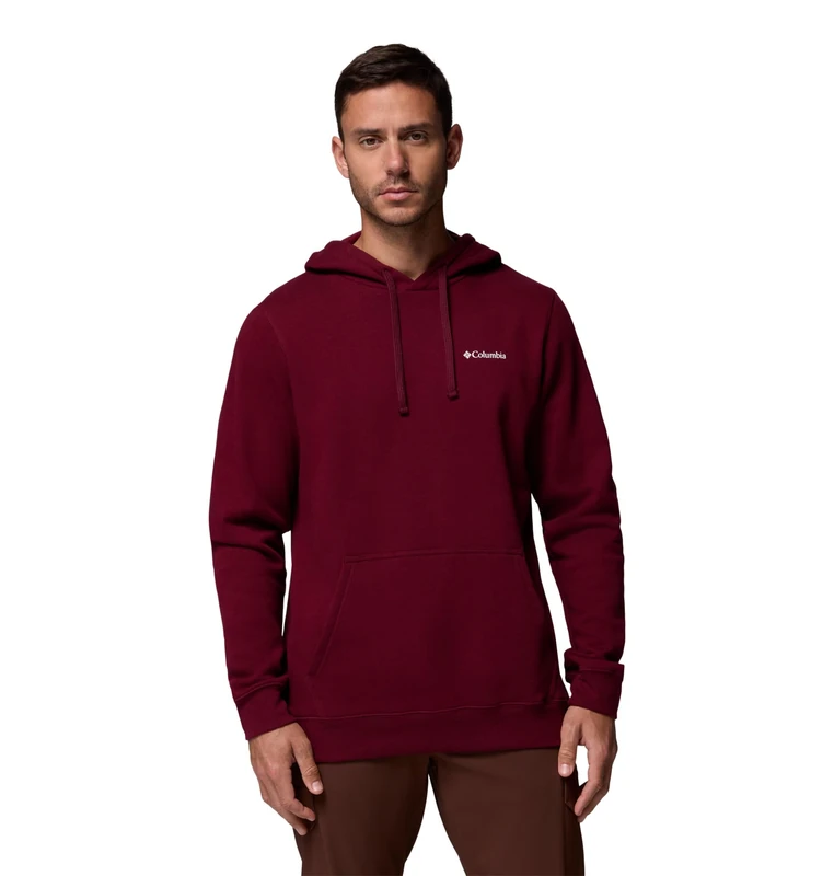 Columbia Men's Trek Hoodie Sweatshirt, Rich Wine/CSC Sleeve Logo, 4XL Plus Tall