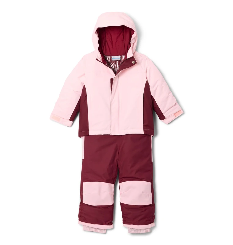Columbia Youth Toddler Buga 3 Set, Snowsuit Ski Jacket and Pants Set, Satin Pink/Rich Wine, 3T