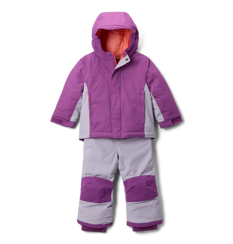 Columbia Youth Toddler Buga 3 Set, Snowsuit Ski Jacket and Pants Set, Razzle/Lavender Pearl, 2T (2 years)