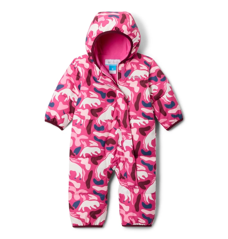 Columbia Youth Infant Snuggly Bunny 2 Bunting, Snowsuit Romper, Pink Ice Uniflauge/Satin Pink, 6/12 Months
