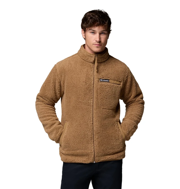 Columbia Men's Rugged Ridge High Pile Full Zip, Full Zip Fleece Jacket, Delta, Small