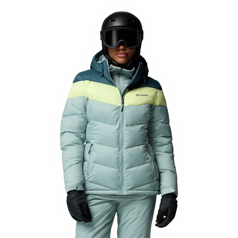 Columbia Women's Abbott Peak 2 Insulated Jacket, Ski Jacket, Crushed Blue/Everblue/Citron Haze, L