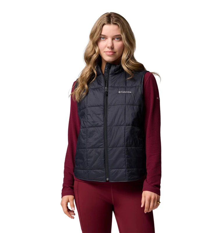 Columbia Women's Sienna Hill Quilted Vest, Puffer Vest Body Warmer, Black, Medium