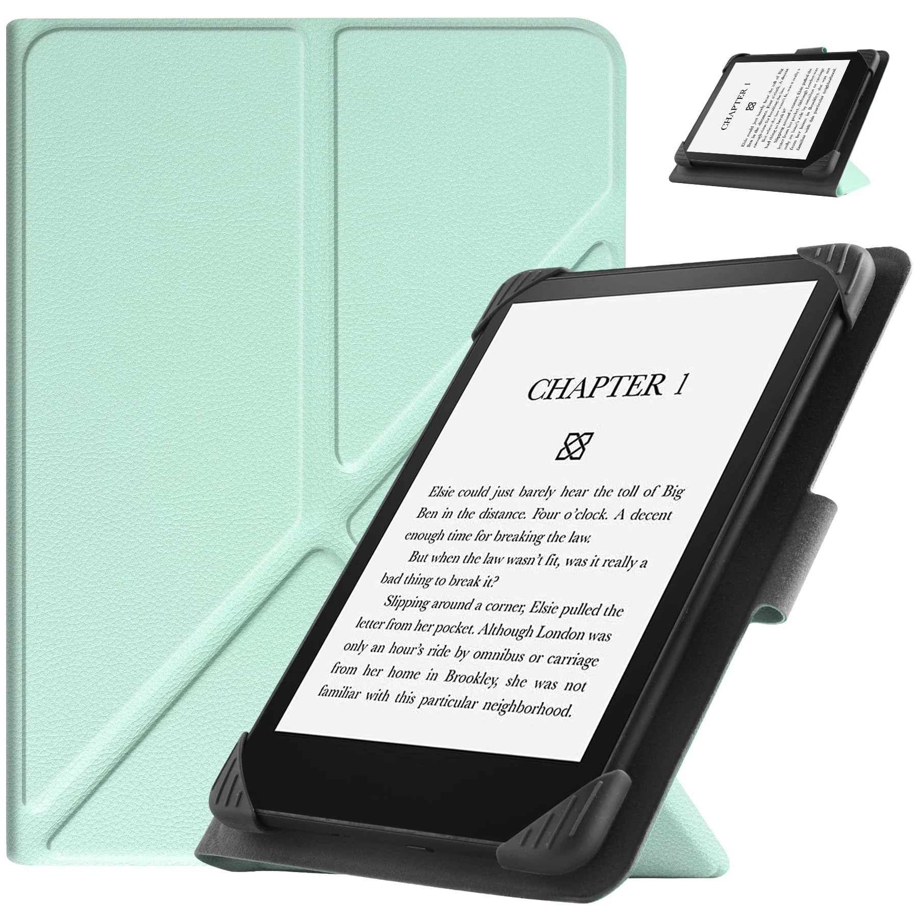 HGWALP Universal Case for 6.8 Inch 7 Inch eReaders, Slim PU Folio Case Cover with Stand Compatible with 6.8 Inch 7 Inch Kindle Paperwhite/Kobo/Voyaga/Lenovo/Sony E-Readers-Green