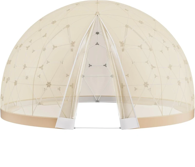VEVOR Dome Bubble Tent, 12FT Double Cover (Transparent & Light Yellow Cover), Outdoor Geodesic House Shelter, Upgraded Igloo Tent Waterproof for Camping, Patio, Dining Backyard, Party