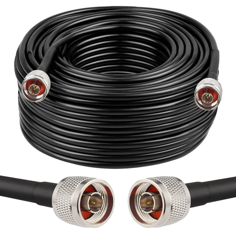 MOOKEERF KMR240 N Cable - 100FT Ultra Low Loss N Male to N Male Cable Pure Copper 50 ohm for Antenna,WiFi Router,Signal Booster, Amplifier