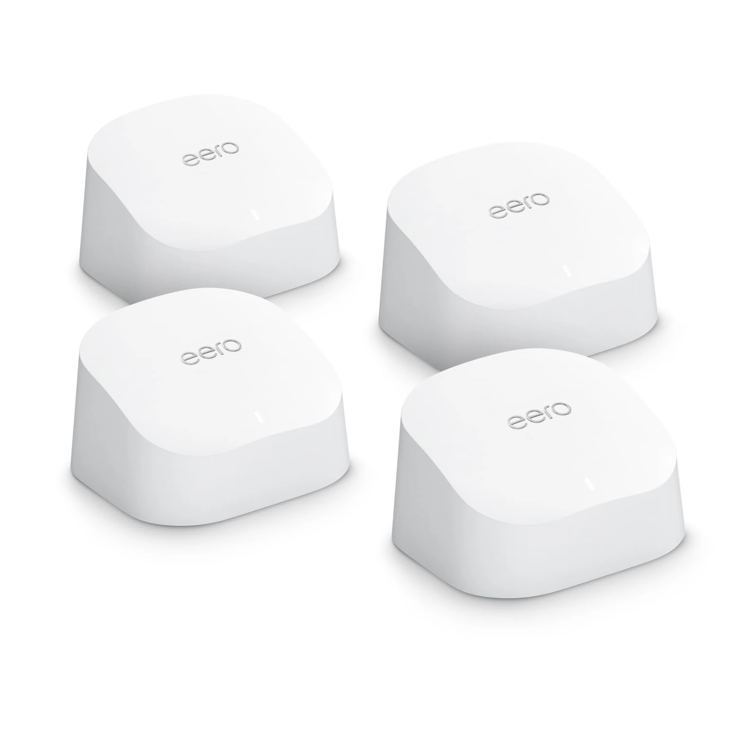 Amazon eero 6 mesh Wi-Fi router | 500 Mbps Ethernet | Coverage up to 560 m² | Connect 75+ devices | 4-Pack