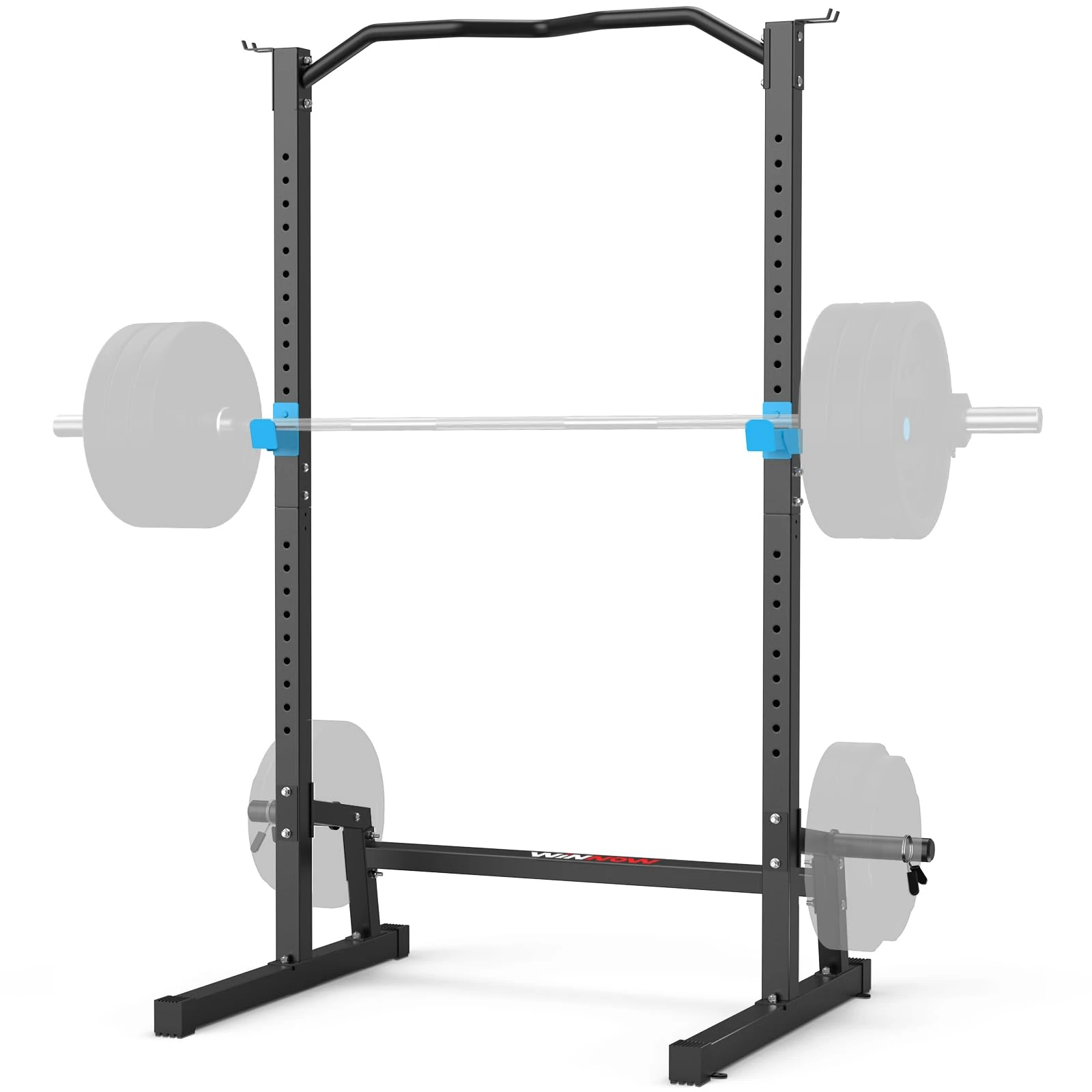 WINNOW Power Cage Multi-Functional Power Rack with J-Hooks, Dip Handles, Landmine Attachment and Optional Cable Pulley System for Home Gym (Basic Power Cage)