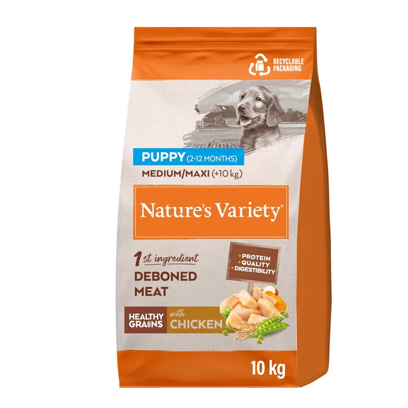 Nature's Variety Healthy Grains Dry Food for Puppy Medium & Maxi Dogs with Chicken - 10kg