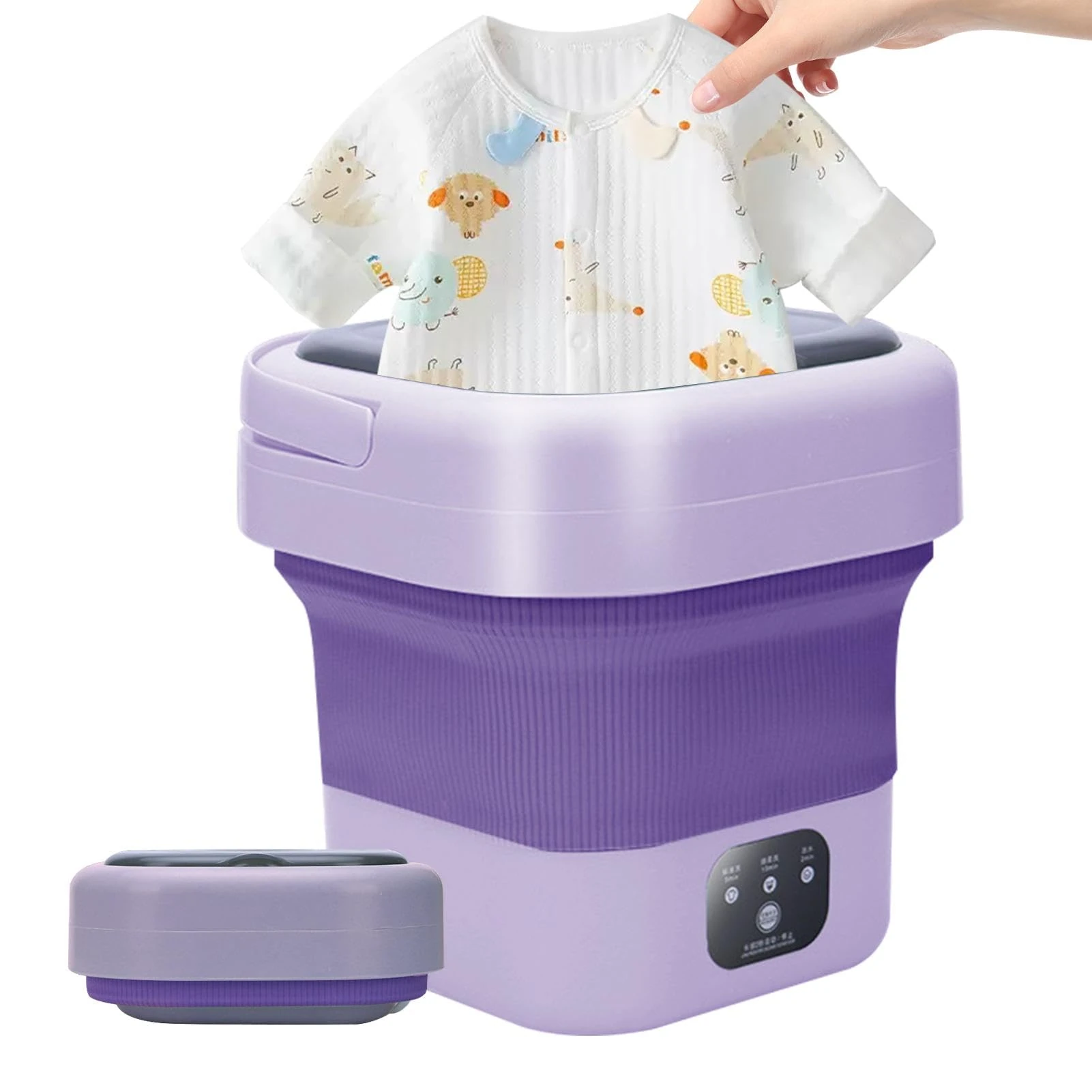Portable Washing Machine, 9L 2 In 1 m-ini Portable Washer Machine, Foldable Small Smart Laundry Machine For Baby Clothes, Underwear, Travel & Camping | Compact Design