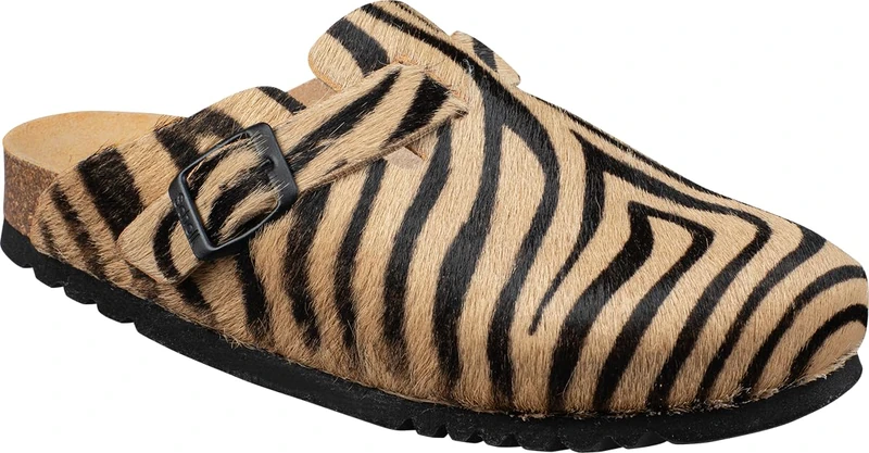 Scholl Women's FAE Sandal, Zebra Beige Black, 4 UK