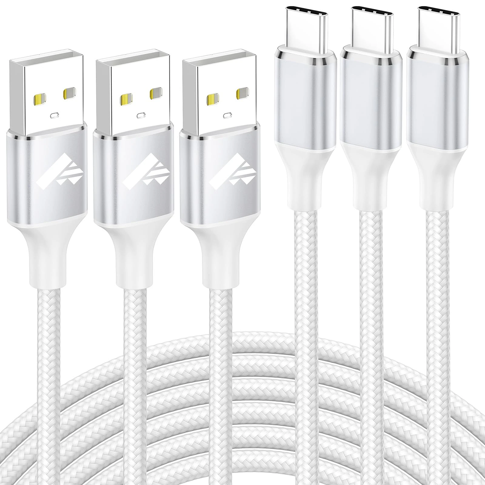 USB C Cable [3Pack 2M] Type C Charger Fast Charge Nylon USB A to C Lead for Samsung Galaxy S20 S21 S8 S9 A32 A43 A52 A72 Note 20, iPad, Xiaomi, OPPO