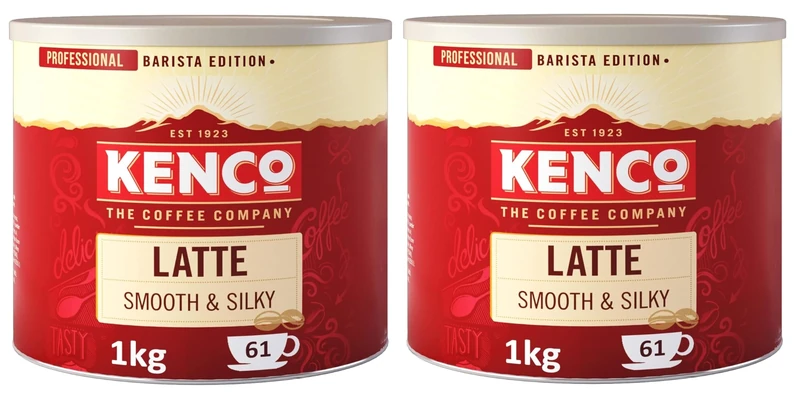 Kenco Latte Instant Coffee Tin 1kg, Smooth & Silky (Pack of 2)