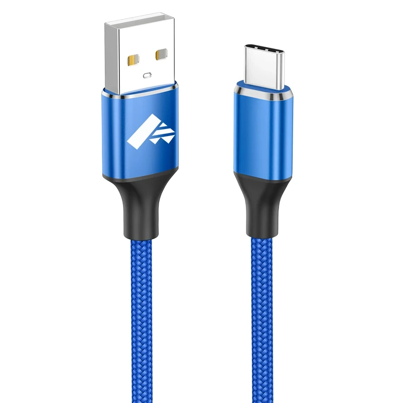 Nylon USB A to USB C Charger Cable - 2M Type C Fast Charge Charging Lead for Samsung Galaxy S20/S21/S8/S9/A11/A12/A30/A41/A42/A54/Note 10/20,iPad,Switch