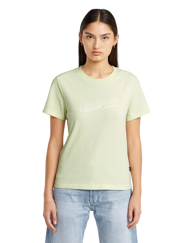 G-STAR Women's Embro Logo R T Wmn T-Shirt, Green (Bright Pistache D26248-d101-c450), M - Image 1