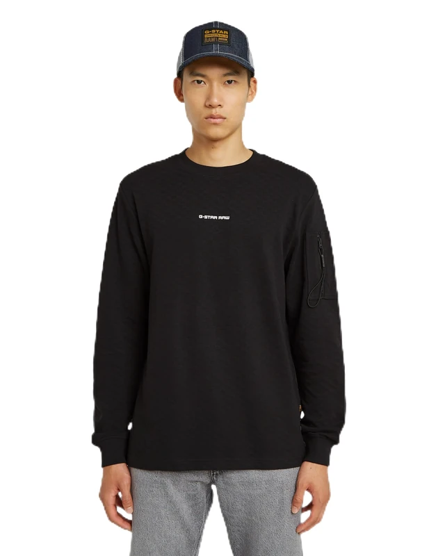 G-STAR Men's Checquard Pkt Tweeter T-Shirt, Black (Dk Black D26033-d965-6484), S