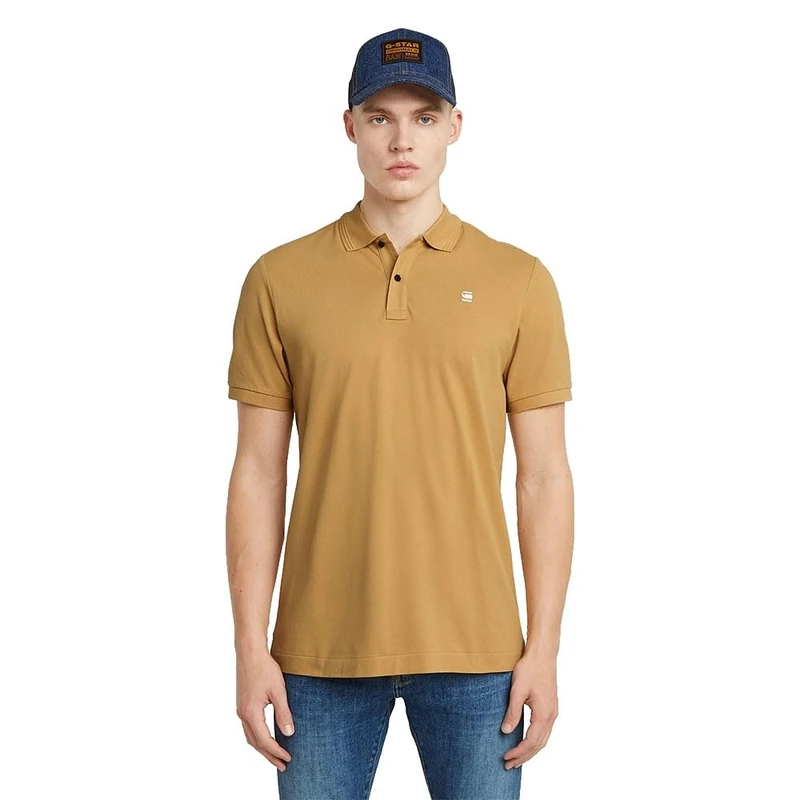 G-STAR Men's Dunda Overdyed Slim Polo Shirt, Yellow (Inca D11595-5864-1856), XS