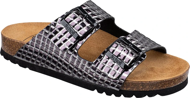 Scholl Women's Josephine Sandal, Black Silver, 4 UK