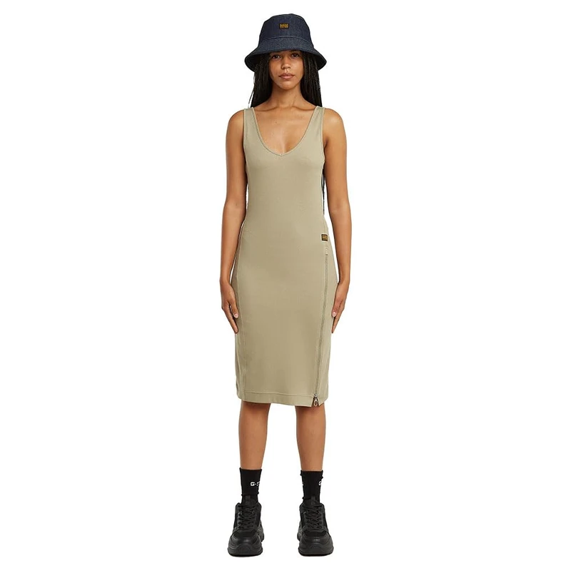 G-STAR Women's Asymmetric Zip Wmn Casual Dress, Beige (Light Toggee D26593-d275-c626), XS