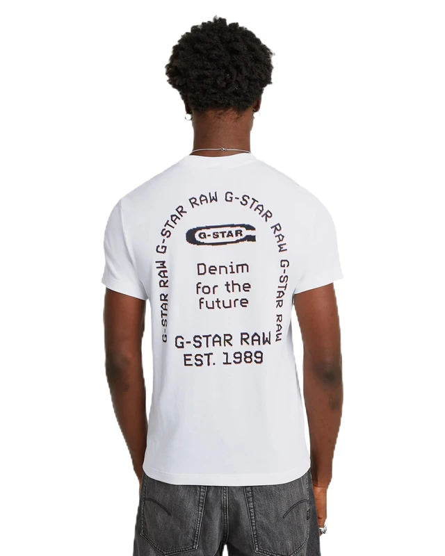 G-STAR Men's Back Gr Arch R T T-Shirt, White (White D26047-c336-110), L