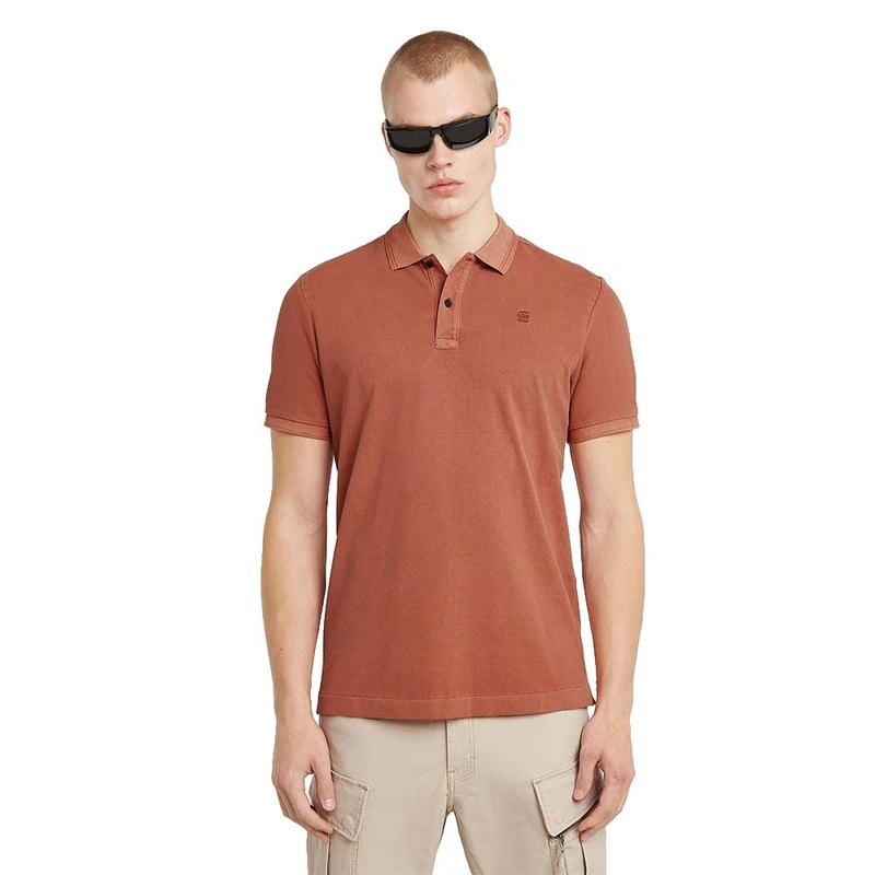 G-STAR Men's Dunda Overdyed Slim Polo Shirt, Red (Etruscan Red Gd D11595-d756-h034), XS