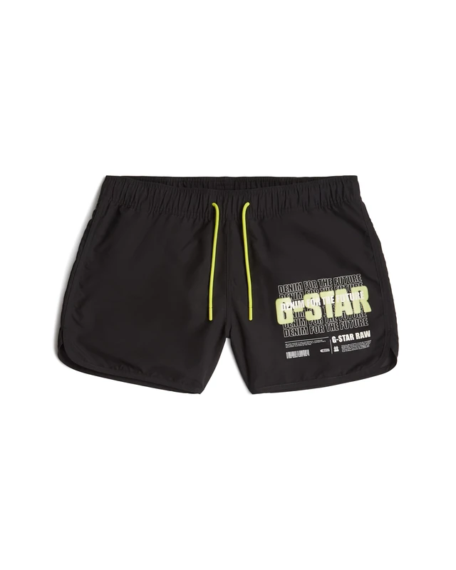 G-STAR Men's Carnic Graphic Swim Shorts Swim Trunks, Black (Dk Black D26206-a505-6484), XS