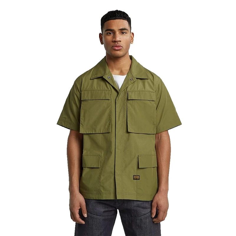 G-STAR Men's R-3n Slim Overshirt Allover, Green (Mayfly D24290-c973-g985), L - Image 1