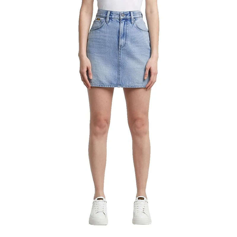 G-STAR Viktoria Women's Short Clean Edge Skirt, Sun Faded Blue Cape D24387-d932-h110, 25W
