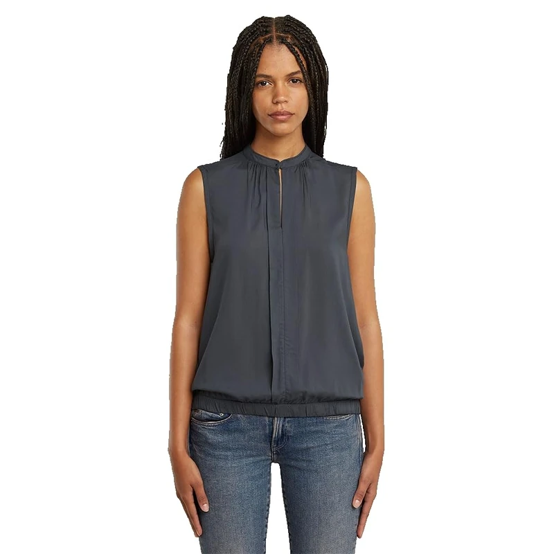 G-STAR Women's Stand Up Collar Top Shirt, Grey (Petrol D24453-d923-860), M