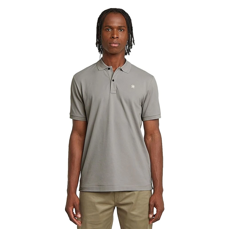 G-STAR Men's Dunda Overdyed Slim Polo Shirt, Grey Alloy D11595-5864-g276, S
